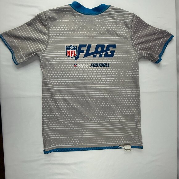Used NFL Detroit Lions Reversible Flag Football Jersey Blue and Grey Youth Size - Picture 5 of 7